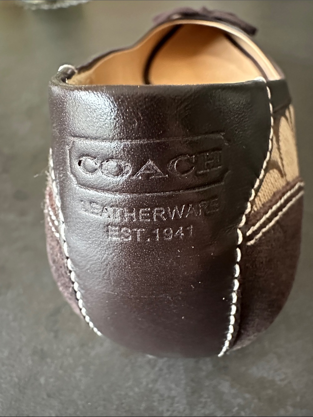 NWT!!! COACH Vintage Brown Signature Canvas and Suede Bow Ballet Flats - Picture 8 of 9